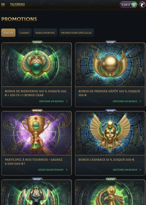 >Bonus Offre Talismania Casino